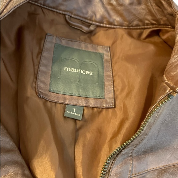 🤎 Maurices Brown Faux Leather Moto Jacket | Casual Chic | Women’s - Picture 5 of 7